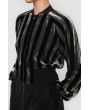 Velvet stripe bomber jakke