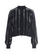 Velvet stripe bomber jakke