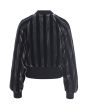 Velvet stripe bomber jakke