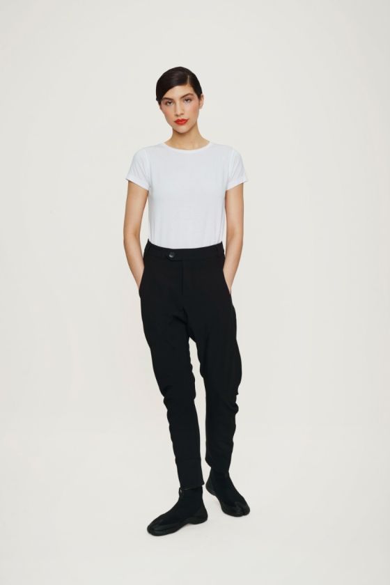 Lux stretch bow leg trousers