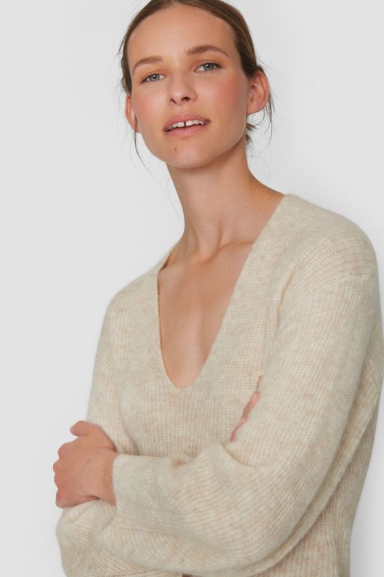 Dandelion knit Bluse mit V-Ausschnitt