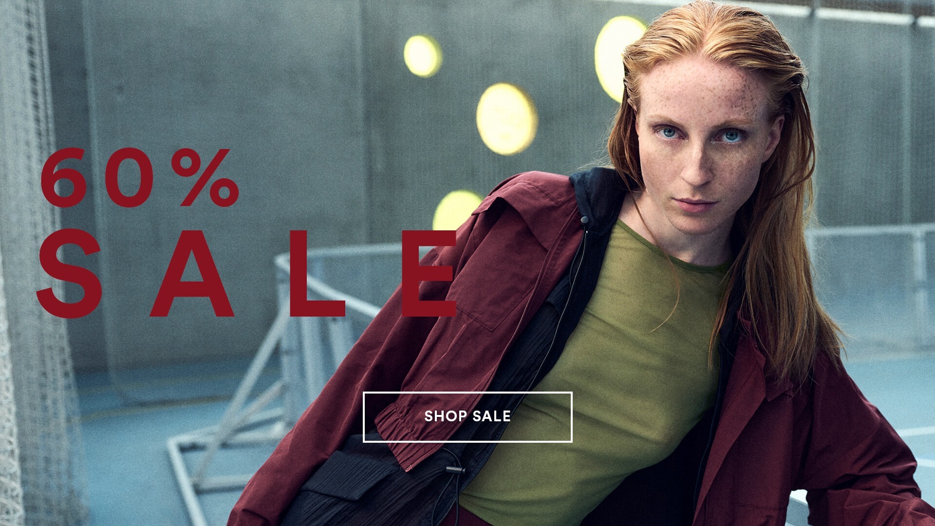 Model in Bitte Kai Rand styles. Text: 60% sale. Button text: shop sale